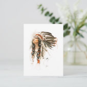 ハリスンフィッシャーの歌のHiawathaのインドのヘッド服1 ポストカード (スタンド正面)