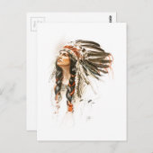 ハリスンフィッシャーの歌のHiawathaのインドのヘッド服1 ポストカード (正面/裏面)