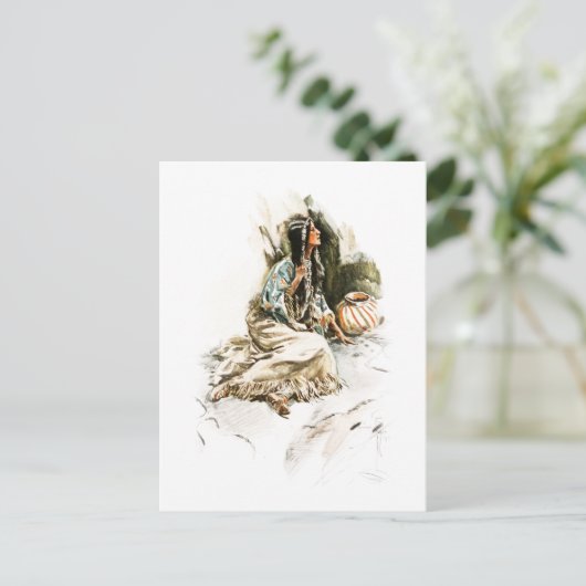 ハリスンフィッシャーの歌のHiawathaの赤いインドのSquaw 1 ポストカード (スタンド正面)