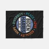 ハリス平和愛の平等の希望ダイバーシティ1月 フリースブランケット (正面(横))