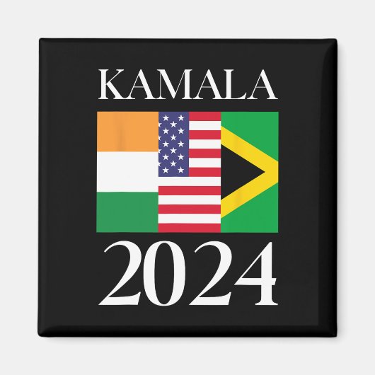ハリス投票2024インドアメリカンジャマイカ国旗 マグネット (正面)