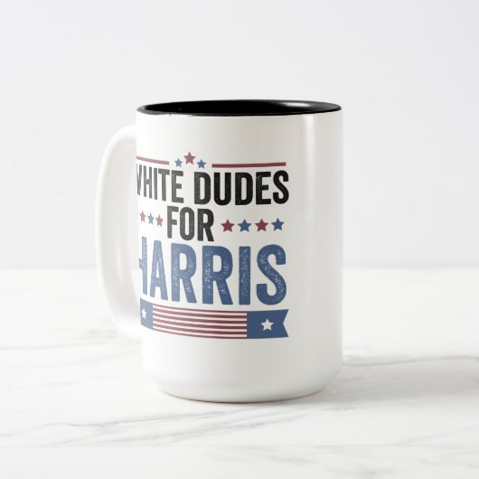 ハリス支援大統領カマラ大統領のためのホワイトダデス ツートーンマグカップ (正面左)