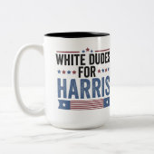 ハリス支援大統領カマラ大統領のためのホワイトダデス ツートーンマグカップ (左)