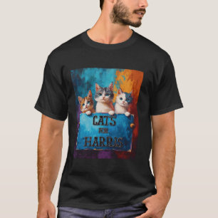 ハリス猫かわいい子猫キャンペーンサポートアートP Tシャツ