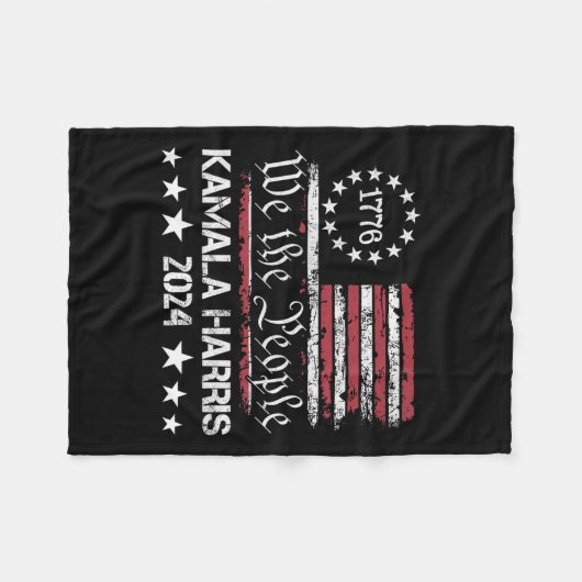 ハリス私は彼女のアメリカ国旗1 フリースブランケット (正面(横))