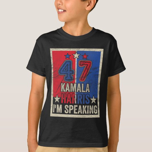 ハリス私は2024年の話引用文大統領選挙キャンペーン Tシャツ (正面)