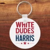 ハリス選挙のためのホワイトダデスKamala Harris 2024 キーホルダー (正面)