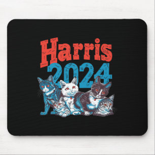 ハリス選挙キャットレディ2024民主党員熱狂する子猫 マウスパッド