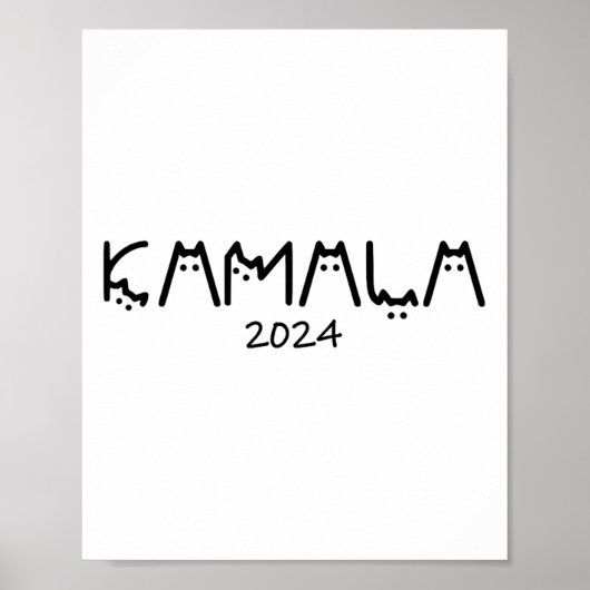 ハリス2024おもしろいかわいい子どものいないキャットレディ ポスター (正面)