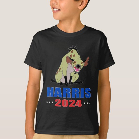 ハリス2024おもしろいハイエナ Tシャツ (正面)
