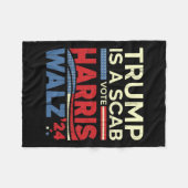 ハリス2024の投票トランプはScab投票ハリス フリースブランケット (正面(横))