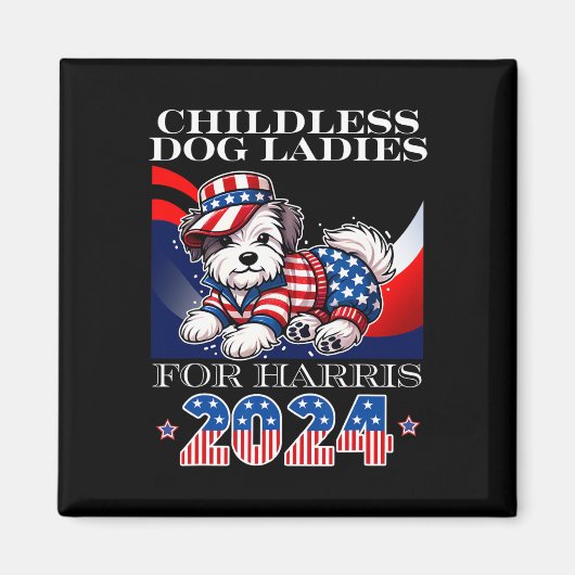 ハリス2024の犬の女性カマラプレジデント マグネット (正面)
