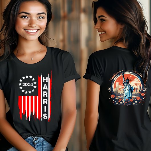 ハリス2024はっきりした年:選挙支援 トライブレンドTシャツ