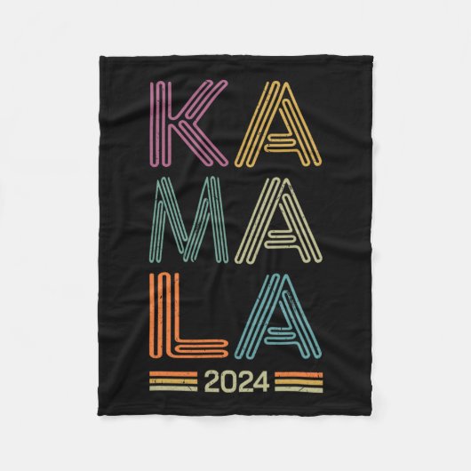 ハリス2024大統領選挙運動レトロ フリースブランケット (正面)