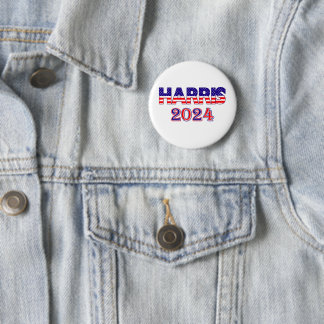 ハリス2024民主党米国国旗の文字バッジ 缶バッジ