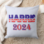 ハリス2024民主党米国国旗の文字 クッション (ブランケット)