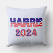 ハリス2024民主党米国国旗の文字 クッション (裏面)