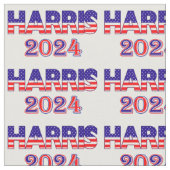 ハリス2024民主党米国国旗の文字 ファブリック (クローズアップ)