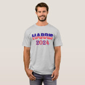 ハリス2024民主党米国国旗ユニセックスLT Tシャツ (正面フル)