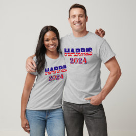 ハリス2024民主党米国国旗ユニセックスLT Tシャツ