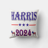 ハリス2024民主党議員ロバ米国国旗 クッション (裏面)