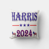 ハリス2024民主党議員ロバ米国国旗 クッション (正面)