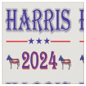 ハリス2024民主党議員ロバ米国国旗 ファブリック (クローズアップ)