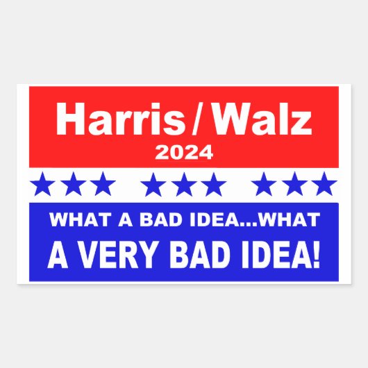 ハリス/ウォルズ何て悪いアイディア... 長方形シール (正面)