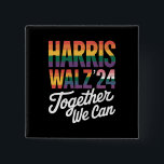 ハリス・ウォルズ2024 一緒に実現しよう 選挙LGBTQIA 缶バッジ<br><div class="desc">ハリス・ウォルズ2024 私たちと一緒ならできる 選挙LGBTQIA レインボー民主党 投票 青</div>