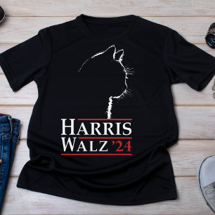 ハリス・ウォルズ'24 Cat Silhouette Campaign Tシャツ