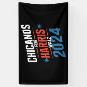 ハリス・ウォルツを支持するチカーノ 2024 大統領選 横断幕 (縦)