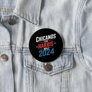 ハリス・ウォルツを支持するチカーノ 2024 大統領 缶バッジ