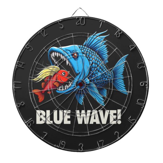 ハリス・ウォルツ選挙ブルーウェーブズ民主魚 ダーツボード (正面)
