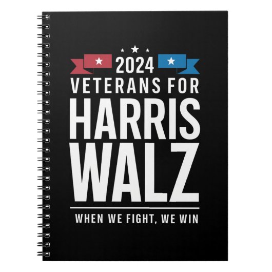 ハリス・ウォルツ2024年大統領のための退役軍人 ノートブック (正面)