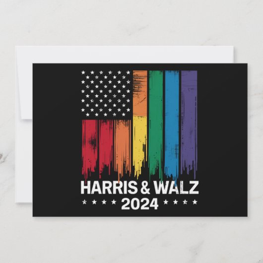 ハリス・ウォルツ 2024年選挙 ゲイ ティム・ウォルツ LGBTQ 招待状 (正面)
