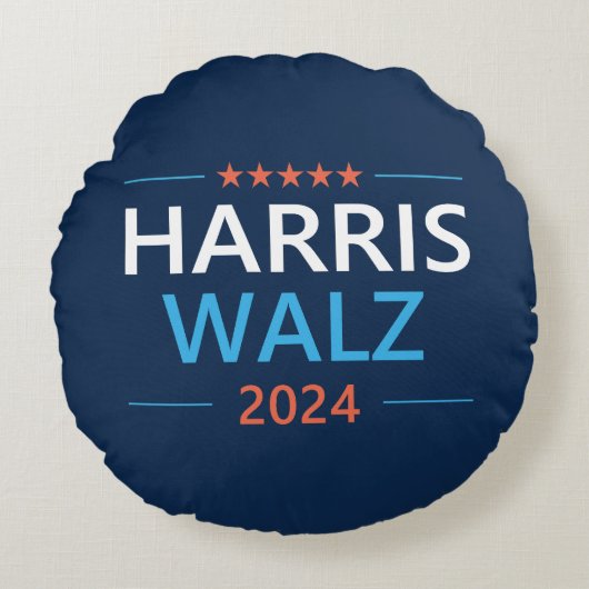 ハリス・ウォルツ 2024 大統領 ラウンドクッション (正面)