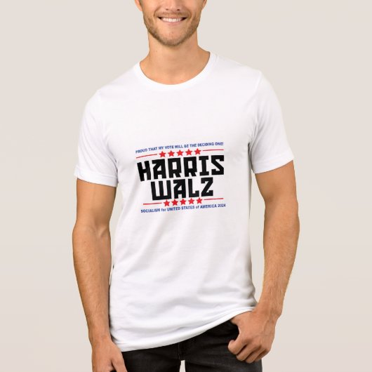 ハリス・ウォルツTシャツアメリカ社会主義 トライブレンドＴシャツ (正面)