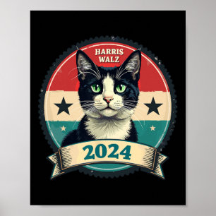 ハリス・ホイマーおもしろい2024ネコ選挙Kamala Harr ポスター