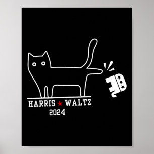 ハリス・ホイマーおもしろい2024ネコ選挙Kamala Harr ポスター