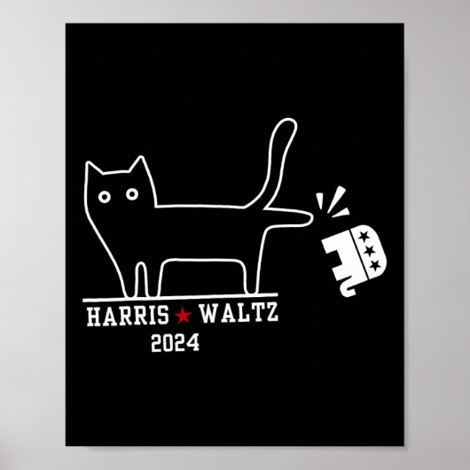 ハリス・ホイマーおもしろい2024ネコ選挙Kamala Harr ポスター (正面)
