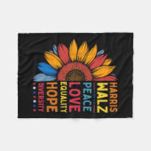 ハリス・ホイマーピースラブ平等ホープ多様性 フリースブランケット (正面(横))