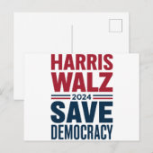 ハリス・ワルツ救民主主義 ポストカード (正面/裏面)