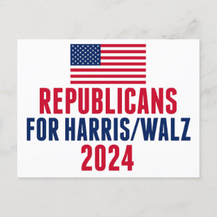 ハリス・ワルツ米州旗の共和党員 ポストカード