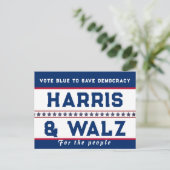 ハリス&ワルツ選挙2024はがき ポストカード (スタンド正面)