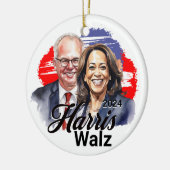 ハリス・ワルツ2024年大統領の選挙 セラミックオーナメント (左)