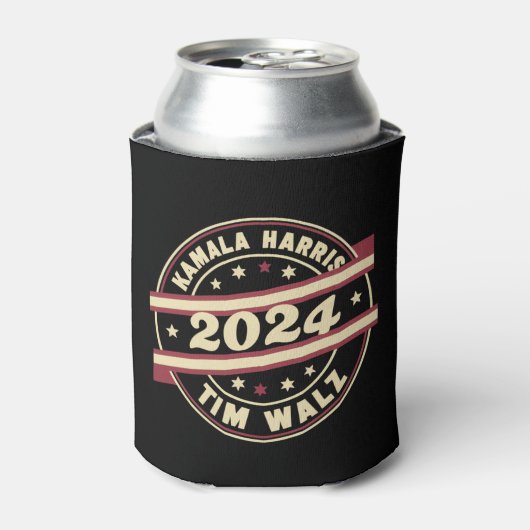 ハリス・ワルツ2024 大統領 愛国的なカマラ  缶クーラー (缶正面)
