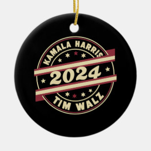 ハリス・ワルツ 2024 大統領 愛国的な カマラ セラミックオーナメント