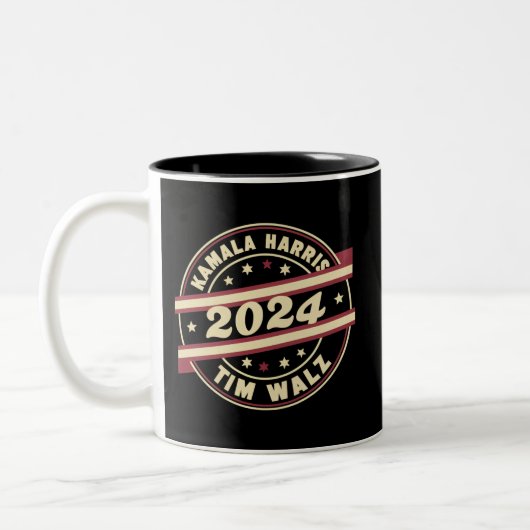 ハリス・ワルツ 2024 大統領 愛国的な カマラ ツートーンマグカップ (左)