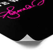 ハリス – 戦う時に勝つ – ホットピンクのサイン ポスター (角)