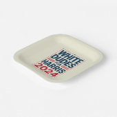 ハリス–2024用ホワイトダデス ペーパープレート (傾斜あり)